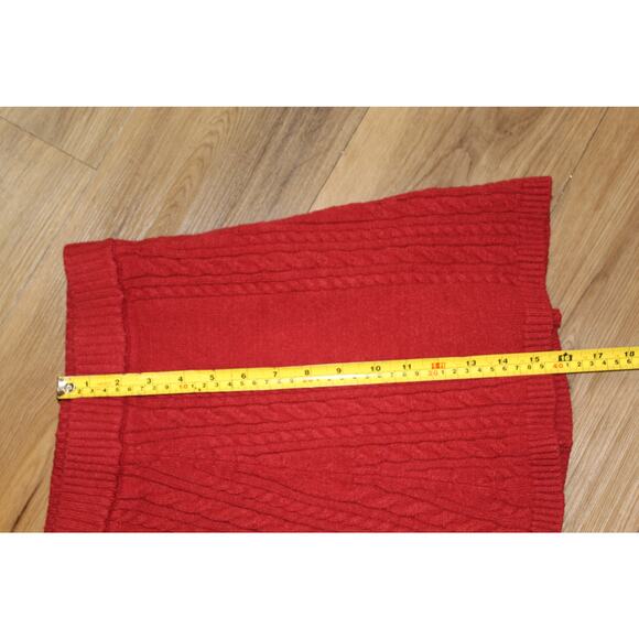 Lush Burnt Orange Cable Knit Mini Sweater Skirt | Women Small Thanksgiving Vibe - Picture 4 of 5